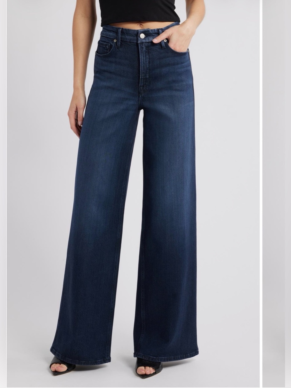 Good American Good Skate high waist wide-leg denim